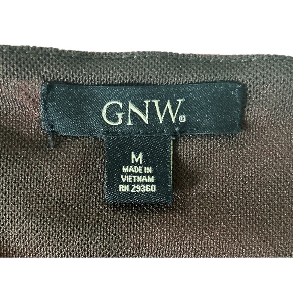 GNW Women’s Size Medium Y2K Square Neck Mesh Artzy Print Blouse Top - Picture 5 of 6